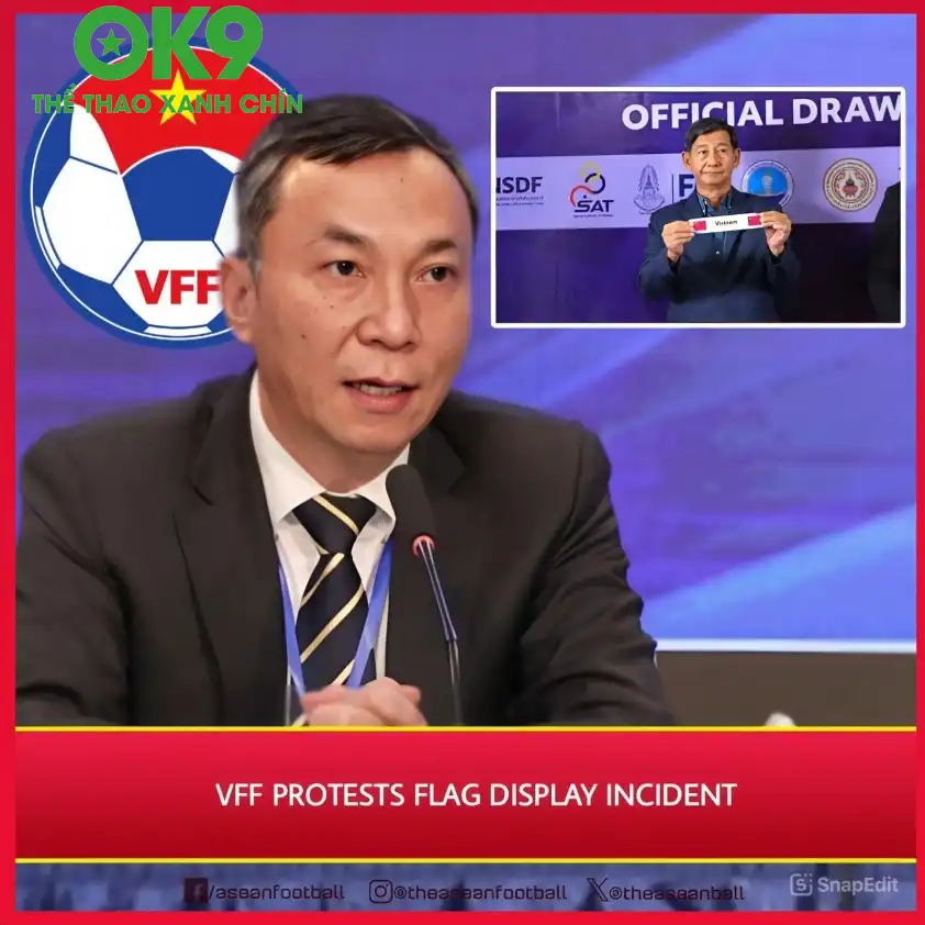 VFF gửi văn bản tới AFF yêu cầu làm rõ sự cố hiển thị sai quốc kỳ Việt Nam VFF gửi văn bản tới AFF yêu cầu làm rõ sự cố hiển thị sai quốc kỳ Việt Nam